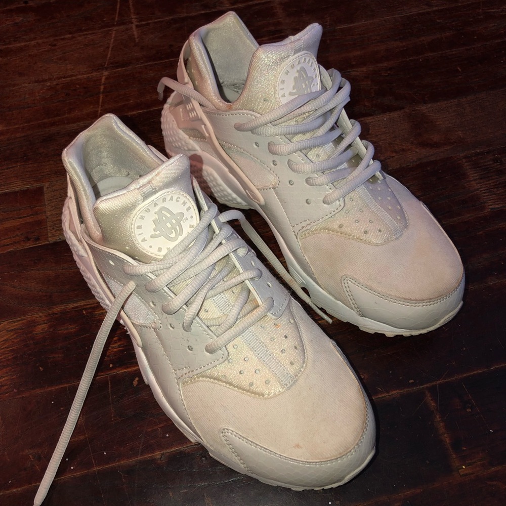 white nike huarache sneakers
